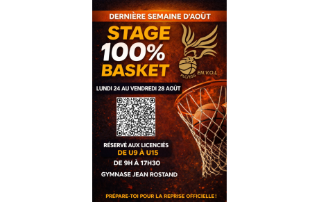 🏀🌞 STAGE DE REPRISE 100 % BASKET 🌞🏀